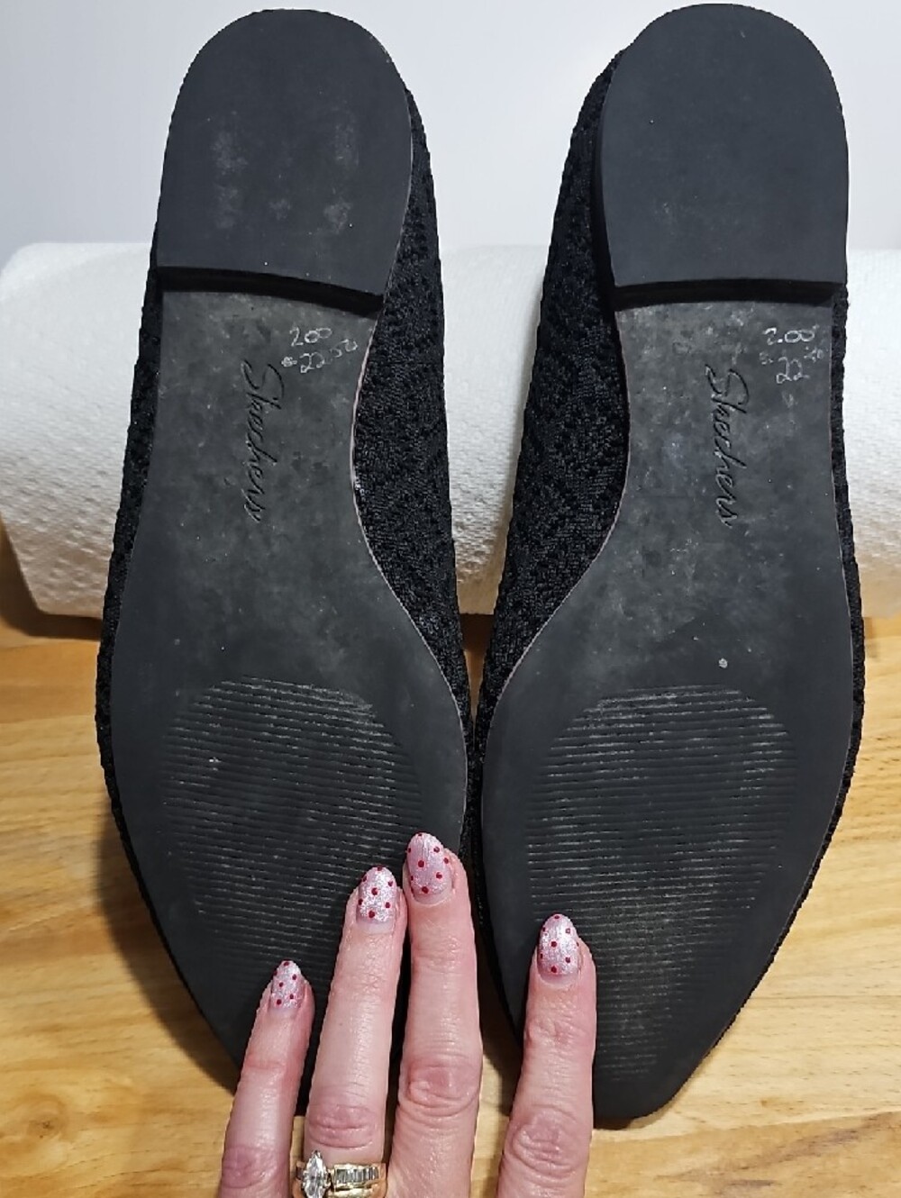 Skechers Black Knit Slip-On Women's Loafers - Picture 2 of 6